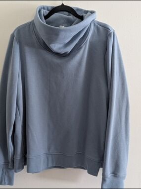 90 Degree by Reflex Blue Cowl Neck Sweatshirt XXL Athleisure Cozy Pullover